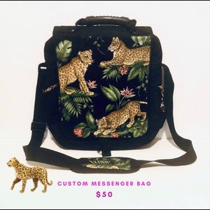 Custom Leopard Messenger Bag